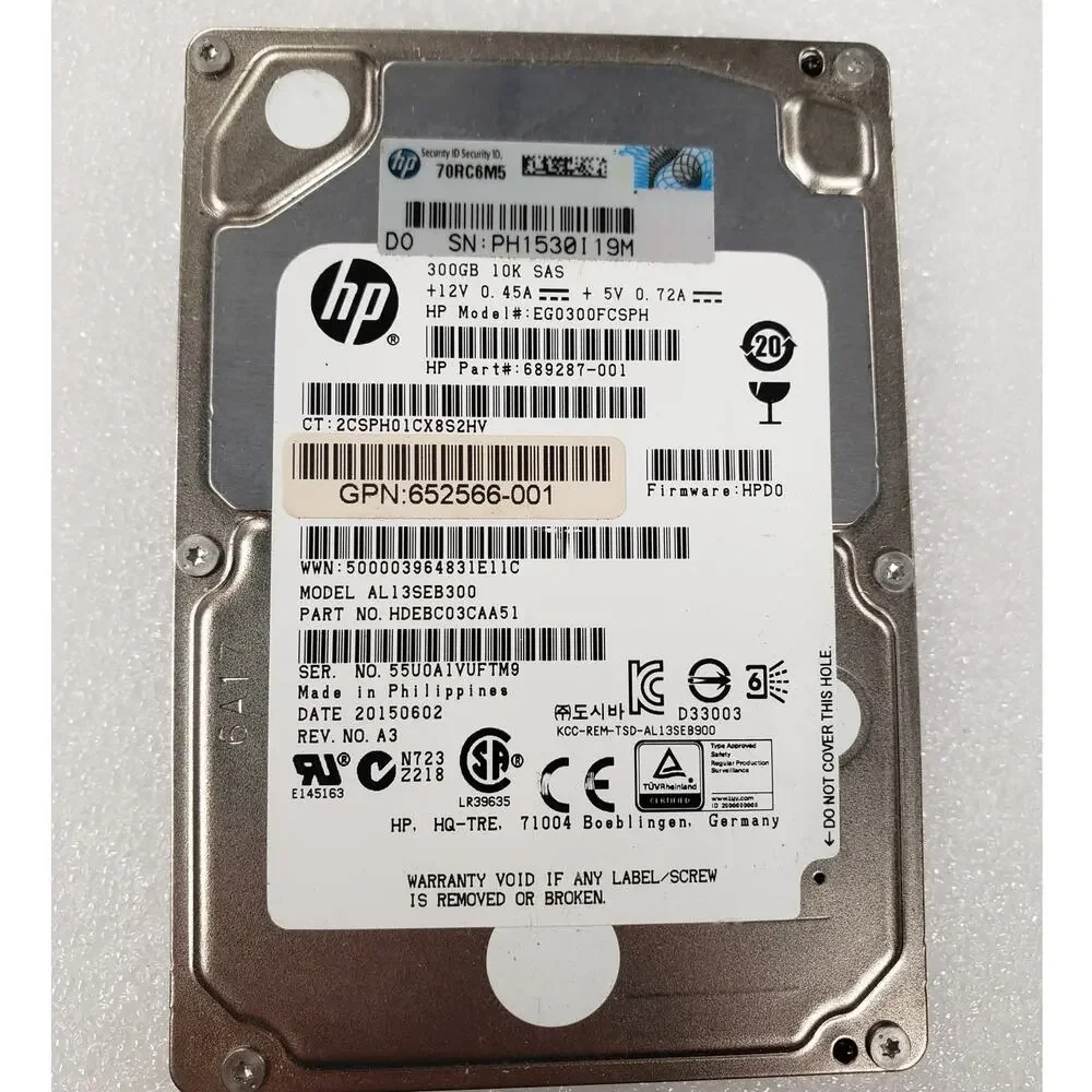 HP 300GB 10K RPM SAS 2.5